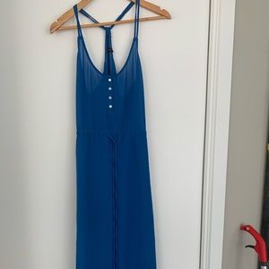 Beautiful Deep Blue Dress with angle hem.